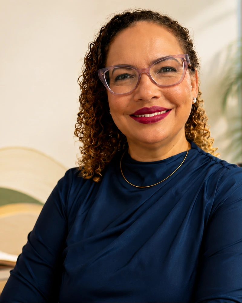 Professora Kátia em chamada de boas-vindas